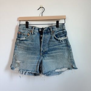 AGOLDE DEE distressed shorts